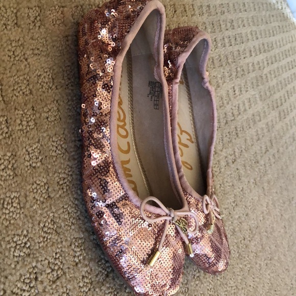 Sam Edelman Rose Gold sparkle flats - Picture 2 of 4